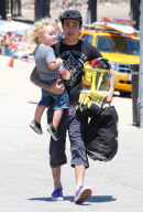 *EXCLUSIVE* Pete Wentz takes Bronx to the beach