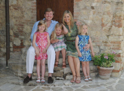 QUEEN BEATRIX  of the Netherlands and family at their vacation home in Italy