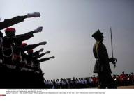 SUDAN: MILITARY PARADE AND PROTEST IN JUBA