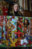 Obama Vs Putin Phallus Wrestling Art
