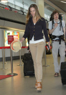 HILARY SWANK AT BERLIN TEGEL AIRPORT