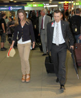 HILARY SWANK AT BERLIN TEGEL AIRPORT