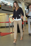 HILARY SWANK AT BERLIN TEGEL AIRPORT