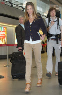 HILARY SWANK AT BERLIN TEGEL AIRPORT