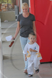 *EXCLUSIVE* Jaime Pressly has a little Karate Kid in the Making