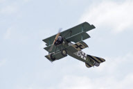 Pilot lands Fokker Dreidecker aircraft on its nose at the Imperial War Museum, Duxford, Cambridgeshire, Britain - 12 Jul 2011