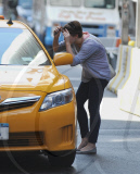 EMMA WATSON GETS ALL FLUSTERED WHILE TRYING TO CATCH A CAB IN NYC. THE ACTRESS EVEN TRIED TAKING OFF HER SUNGLASSES IN HOPES TE DRIVER WOULD RECOGNIZE HER. 