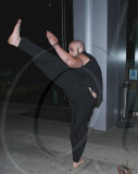 Weston Cage does the splits and martial arts at BOA Steakhouse