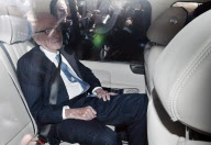 Rupert Murdoch on Whitehall today ahead of his arrival at the Commons Select Committee