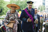 Royal family inside Saint Goedele Cathedral, Brussels.