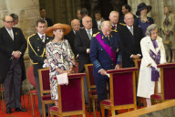 Royal family inside Saint Goedele Cathedral, Brussels.