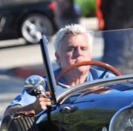 Jay Leno Leaves NBC Studios in his Hot Rod