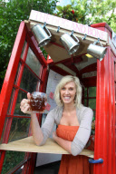 Village opens smallest pub in world in red phone box, Shepreth, Cambridgeshire, Britain - 10 Jul 2011