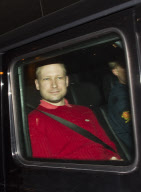 Anders Behring Breivik leaving the Oslo Municipal Court, Norway - 25 Jul 2011