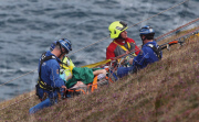 Rettungsaktion am Kliff bei Newquay