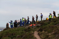Rettungsaktion am Kliff bei Newquay