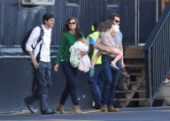 Tom Cruise, Katie Holmes and Suri Cruise Arrive at the Downtown Manhattan Heliport