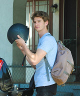 Andrew Garfield Rides His Moped