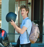 Andrew Garfield Rides His Moped