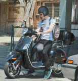 Andrew Garfield Rides His Moped