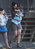Katie Holmes and Daughter Suri Cruise at the Heliport