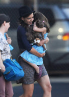 Katie Holmes and Daughter Suri Cruise at the Heliport