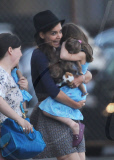 Katie Holmes and Daughter Suri Cruise at the Heliport