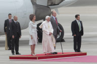 Weltjugendtag 2011: Ankunft von Papst Benedikt XVI auf dem Flughafen von Madrid