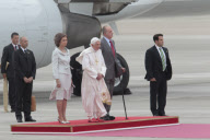 Weltjugendtag 2011: Ankunft von Papst Benedikt XVI auf dem Flughafen von Madrid