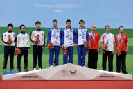 CHINA-SHENZHEN-UNIVERSIADE-SHOOTING-MEN'S 50M PISTOL TEAM (CN)