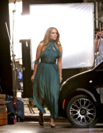 Jennifer Lopez Films A Night Scene For Fiat 500