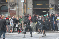 Bezirks-Spaßschlacht an der Berliner Oberbaumbrücke