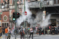Bezirks-Spaßschlacht an der Berliner Oberbaumbrücke