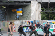 Bezirks-Spaßschlacht an der Berliner Oberbaumbrücke