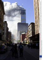 Smoke And Debris Erupt From The South Tower Of The World Trade Center As It Explodes After Two Jets Crashed Into The Buildings Tuesday Sept. 21 2001 In New York. Terrorists Crashed Two Airliners Into The World Trade Center In A Closely Timed Series O
