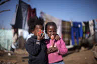SOUTH AFRICA-SLUM-CHILDREN-TOY