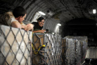 Royal Air Force C-17 from RAF Brize Norton delivers a very large consignment of Libyan bank notes to the authorities in Benghazi, Libya - 31 Aug 2011