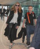 MADONNA SEEN ARRIVING AT HEATHROW