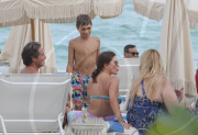 Elias Becker enjoys his 12th birthday with a pool party. On hand to help him celebrate was his dad Boris Becker, mom Barbara Feltus, brothers Noah and little Amadeus, step-mother Sharlely and several friends. Elias spent much of his time playing with litt