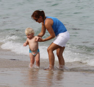 Elias Becker enjoys his 12th birthday with a pool party. On hand to help him celebrate was his dad Boris Becker, mom Barbara Feltus, brothers Noah and little Amadeus, step-mother Sharlely and several friends. Elias spent much of his time playing with litt