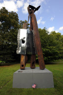 The Mayor of London, Boris Johnson unveiled a sculpture by artist Miya Ando crafted with steel from the World Trade Centre which was destroyed by terrorist attacks on September 11th, 2001 in New York