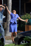 *EXCLUSIVE* Jennifer Lopez can't hold her Excitment on the set of "Parker"