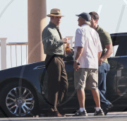 EXCLUSIVE John Travolta filming on the set of "Savages" 