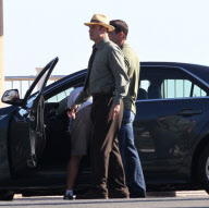 EXCLUSIVE John Travolta filming on the set of "Savages" 