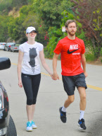 Anne Hathaway and Adam Shulman Hike at Runyon Canyon