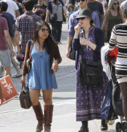 Winona Ryder with her assistant goes shopping