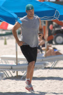 Josh Duhamel hits the Beach for a Workout