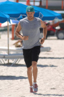 Josh Duhamel hits the Beach for a Workout