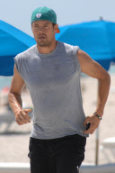 Josh Duhamel hits the Beach for a Workout
