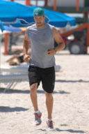 Josh Duhamel hits the Beach for a Workout